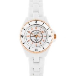 Zegarek ZEGAREK DAMSKI LONGBO - CHANNEL - white/gold (zx609b) uniwersalny. Białe zegarki damskie NoName. Za 79,00 zł.