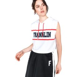 Franklin & Marshall Top Biały. Białe podkoszulki damskie Franklin Marshall, l, z nadrukiem, z elastanu, bez kołnierzyka. Za 283,95 zł.