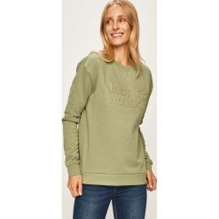 Jack Wolfskin - Bluza. Niebieskie bluzy damskie Jack Wolfskin, s, z aplikacjami, z bawełny, bez rękawów, bez kaptura. W wyprzedaży za 239,90 zł.