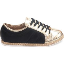 Trampki Espadryle Lniane Q52 Czarny. Żółte espadryle damskie ButyModne, bez wzorów, bez obcasa. Za 69,00 zł.