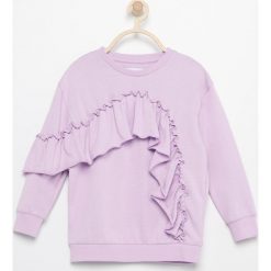Bluzy dziewczęce: Bluza z asymetryczną falbaną - Fioletowy