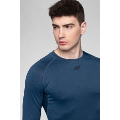 Longsleeve treningowy męski TSMLF272 - ciemny granat melanż. Szare koszulki męskie termoaktywne 4f, m, bez wzorów, z materiału, z długim rękawem. Za 79,99 zł.