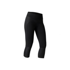 Legginsy Gym & Pilates 7/8 560 damskie. Czarne legginsy damskie wyszczuplające marki DOMYOS, xl, z elastanu, z podwyższonym stanem. Za 74,99 zł.