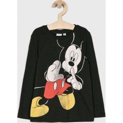 Blukids - Longsleeve dziecięcy Disney Mickey Mouse 98-134 cm. Czarne t-shirty chłopięce Blukids, z nadrukiem, z bawełny, z długim rękawem. W wyprzedaży za 39,90 zł.
