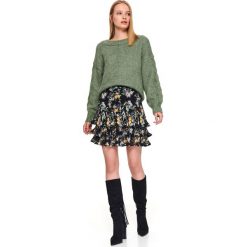 Plisowana spódniczka mini. Czarne spódniczki damskie Top Secret, na zimę, w kwiaty, z tkaniny, krótkie, mini. W wyprzedaży za 89,99 zł.
