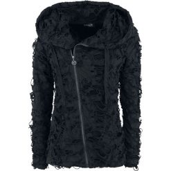 Bluzy rozpinane damskie: Gothicana by EMP Ghost in Rags Bluza z kapturem rozpinana damska czarny/czarny