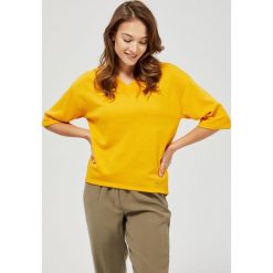 Bluza oversize. Żółte bluzy damskie Moodo, m, bez wzorów, bez rękawów, bez kaptura. Za 49,99 zł.