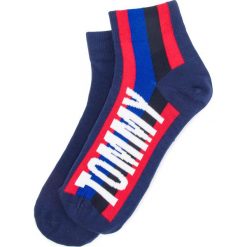 Zestaw 2 par wysokich skarpet unisex TOMMY HILFIGER - 392002001 White/Blue/Red 105. Niebieskie skarpetki damskie TOMMY HILFIGER, bez wzorów, z elastanu. Za 44,99 zł.