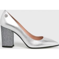 Pollini - Czółenka. Szare czółenka damskie Pollini, ze skóry. W wyprzedaży za 649,90 zł.