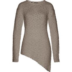 Swetry klasyczne damskie: Sweter z asymetryczną linią dołu bonprix brunatny