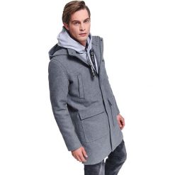 Płaszcz wełniany typu budrysówka. Szare płaszcze męskie na zimę, s, z wełny, eleganckie. W wyprzedaży za 189,99 zł.
