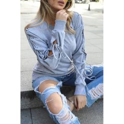 Bluzka damska MEDELINA GREY. Szare bluzki sportowe damskie s. W wyprzedaży za 29,00 zł.