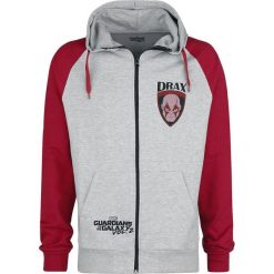 Bejsbolówki męskie: Guardians Of The Galaxy 2 - Drax Bluza z kapturem rozpinana melanż jasnoszary/czerwony