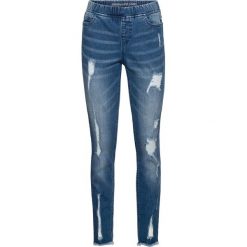Dżinsy Super Skinny z ozdobnymi przetarciami bonprix niebieski "stone”. Niebieskie jeansy damskie bonprix. Za 109,99 zł.