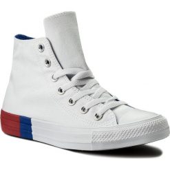 Trampki CONVERSE - Ctas Hi 159639C White/Red/Blue. Białe półbuty damskie Converse, bez wzorów, z gumy, bez zapięcia. W wyprzedaży za 169,00 zł.