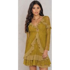 Sukienki hiszpanki: For Love & Lemons Sukienka Mini Daphne Lace – Green
