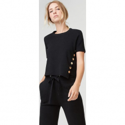 Koszulka w kolorze granatowym. Czarne t-shirty damskie Rodier, s, z bawełny, z okrągłym kołnierzem. W wyprzedaży za 239,95 zł.