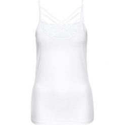 Top bonprix biały. Białe topy damskie bonprix, w paski. Za 44,99 zł.