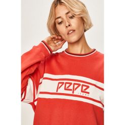 Pepe Jeans - Bluza. Pomarańczowe bluzy damskie Pepe Jeans, s, z nadrukiem, z bawełny, bez rękawów, bez kaptura. W wyprzedaży za 199,90 zł.