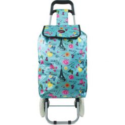 Shopper bag damskie: Torba „Oural” w kolorze niebieskim ze wzorem na zakupy – 35 x 92 x 28 cm