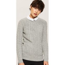 Sweter z kołnierzykiem - Jasny szar. Szare swetry klasyczne damskie House, l. Za 79,99 zł.