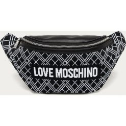 Love Moschino - Nerka. Czarne nerki damskie Love Moschino, w paski, ze skóry ekologicznej, duże, bez dodatków. Za 589,90 zł.