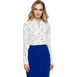 Bluzka z nadrukiem - model 3 (wielkokołowe łezki). Bluzki damskie Style, s, z nadrukiem, z elastanu, eleganckie, ze stójką, bez rękawów. Za 139,00 zł.
