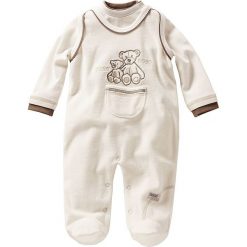 2-częściowy zestaw w kolorze białym. Białe śpiochy niemowlęce Playshoes, Schnizler, z aplikacjami, z weluru. W wyprzedaży za 45,95 zł.