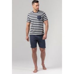 Piżamy męskie: Męska piżama RÖSSLI Navy Stripes