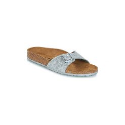 Klapki Birkenstock MADRID. Szare klapki damskie Birkenstock, bez wzorów, bez obcasa. Za 181,30 zł.