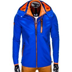 KURTKA MĘSKA PRZEJŚCIOWA C385 - NIEBIESKA. Niebieskie kurtki męskie marki Ombre Clothing, s, z poliesteru. Za 129,00 zł.
