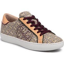 Sneakersy TORY BURCH - T-Logo Piped Sneaker 60348 Cofee Gemini Link 984. Pomarańczowe półbuty damskie Tory Burch, ze skóry. W wyprzedaży za 659,00 zł.