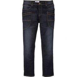 Dżinsy ze stretchem Regular Fit Straight bonprix ciemny denim. Niebieskie jeansy męskie bonprix, m, bez wzorów. Za 99,99 zł.