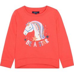 Bluza w kolorze koralowym. Czerwone bluzy niemowlęce Attention, z nadrukiem, z bawełny, bez rękawów, bez kaptura. W wyprzedaży za 45,95 zł.