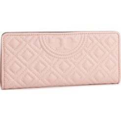 Duży Portfel Damski TORY BURCH - Fleming Slim 54295 Shell Pink 652. Różowe portfele damskie Tory Burch, bez wzorów, ze skóry. W wyprzedaży za 499,00 zł.