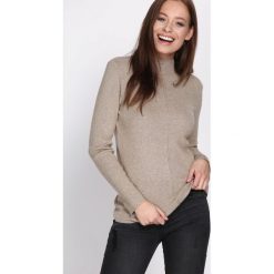 Beżowy Sweter Discernment. Niebieskie swetry klasyczne damskie marki ARTENGO, z elastanu, ze stójką. Za 59,99 zł.