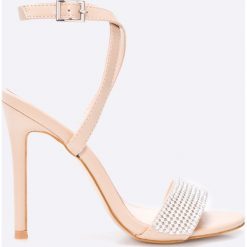Public Desire - Sandały. Szare sandały damskie marki Public Desire, z materiału, na obcasie. W wyprzedaży za 99,90 zł.