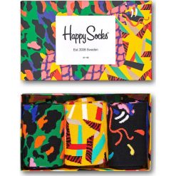 Happy Socks - Skarpetki Abstract Animal Gift Box (3 pack). Skarpetki damskie Happy Socks, bez wzorów, z elastanu. Za 119,90 zł.