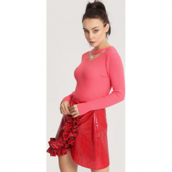 Różowy Sweter Moral Relaxation. Czerwone swetry klasyczne damskie other, na jesień, uniwersalny. Za 39,99 zł.