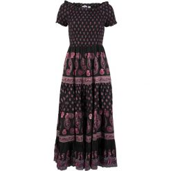Długa sukienka bonprix czarny z nadrukiem. Czarne sukienki damskie bonprix, z nadrukiem, z bawełny, boho, bez kołnierzyka, z długim rękawem, długie, maxi. Za 109,99 zł.