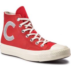 Trampki CONVERSE - Ctas 70 Hi 159677C Enamel Red/Wolf Gr. Czerwone półbuty damskie Converse, na co dzień, bez wzorów, ze skóry, bez obcasa, bez zapięcia. W wyprzedaży za 249,00 zł.