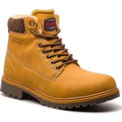 Trapery KANGAROOS - Riveter W III 39075 000 3015 Tan. Żółte trapery damskie KangaROOS, ze skóry ekologicznej, bez obcasa, bez zapięcia. Za 209,00 zł.