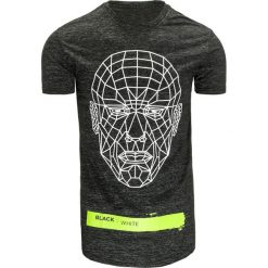 T-shirty męskie z nadrukiem: T-shirt męski z nadrukiem grafitowy (rx2082)