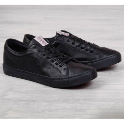 Trampki męskie eko skóra czarne Cross Jeans FF1R4034C - czarny. Czarne trampki męskie Cross Jeans, bez wzorów, z jeansu, bez zapięcia. Za 75,00 zł.