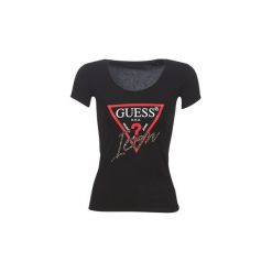 T-shirty z krótkim rękawem Guess ICON. Czarne t-shirty damskie Guess, s, z aplikacjami, bez kołnierzyka. Za 129,00 zł.
