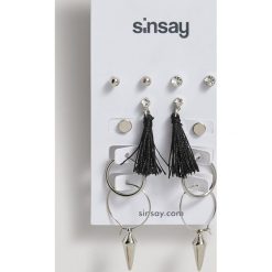 Kolczyki - Jasny szary. Szare kolczyki damskie Sinsay. Za 15,00 zł.