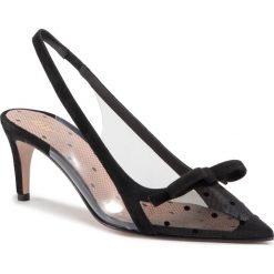 Sandały RED VALENTINO - UQ2S0C04 Nero/Tra 0NO. Czarne klapki damskie Red Valentino, z aplikacjami, ze skóry, bez obcasa, na obcasie. Za 1499,00 zł.