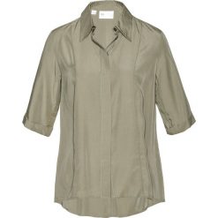 Bluzka Premium bonprix khaki. Zielone koszulki damskie bonprix, bez wzorów, bez kołnierzyka, bez rękawów. Za 99,99 zł.