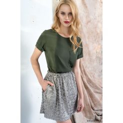 T-shirty damskie: T-shirt z kieszonką khaki