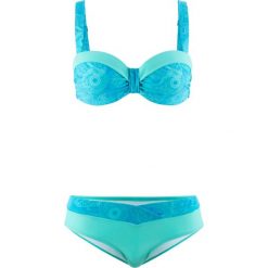 Bielizna damska: Bikini na fiszbinach (2 części) bonprix turkusowy z nadrukiem